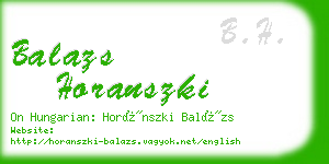 balazs horanszki business card